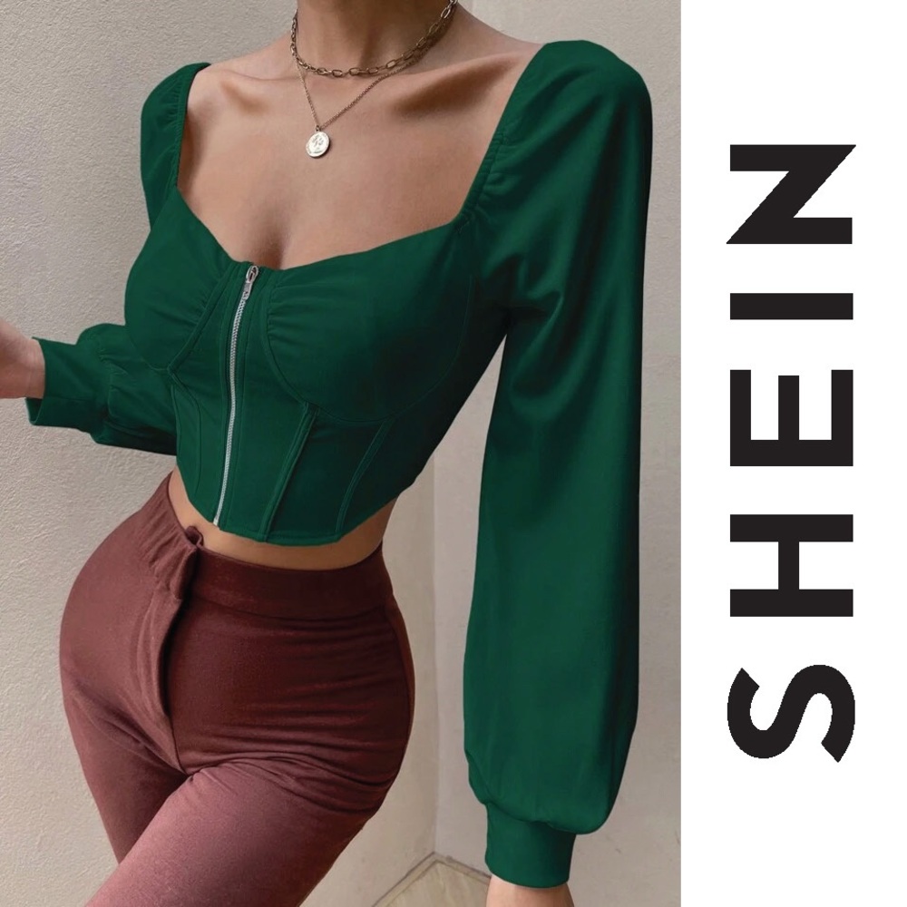SHEIN Privé Crop Bustier Blouse